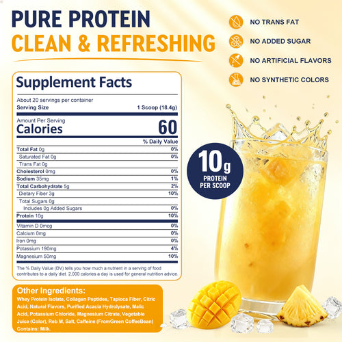 ZenVitalize® Clear Protein Refreshers Mango Pineapple Drink Mix