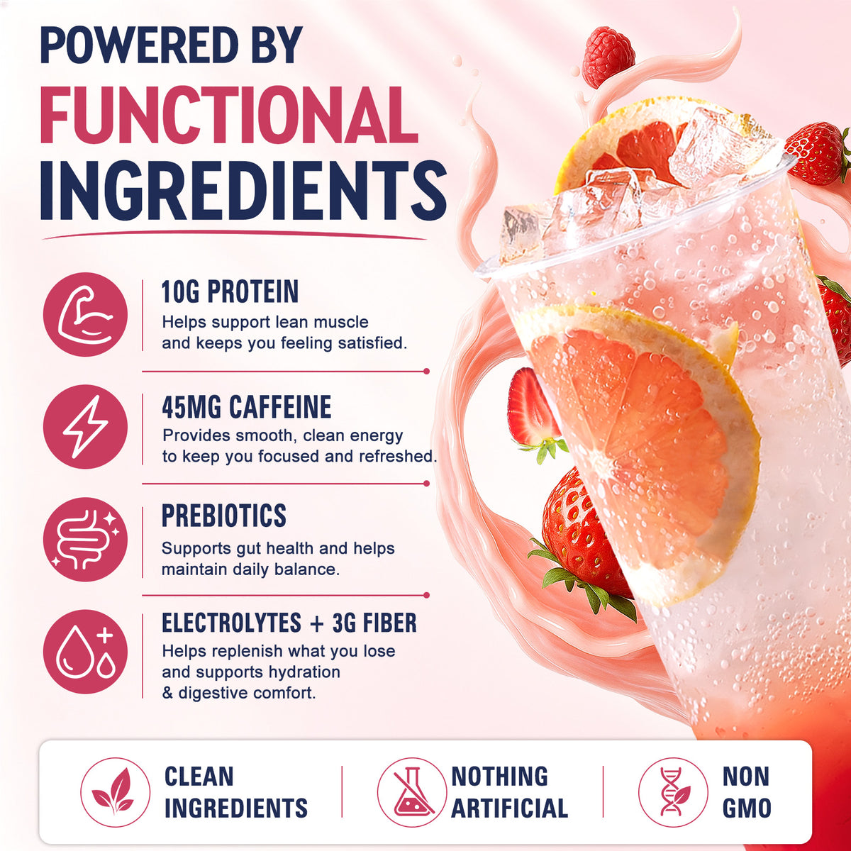ZenVitalize® Clear Protein Refreshers Strawberry Acai Drink Mix