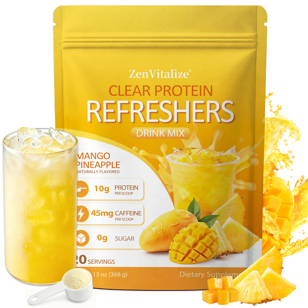 ZenVitalize® Clear Protein Refreshers Mango Pineapple Drink Mix