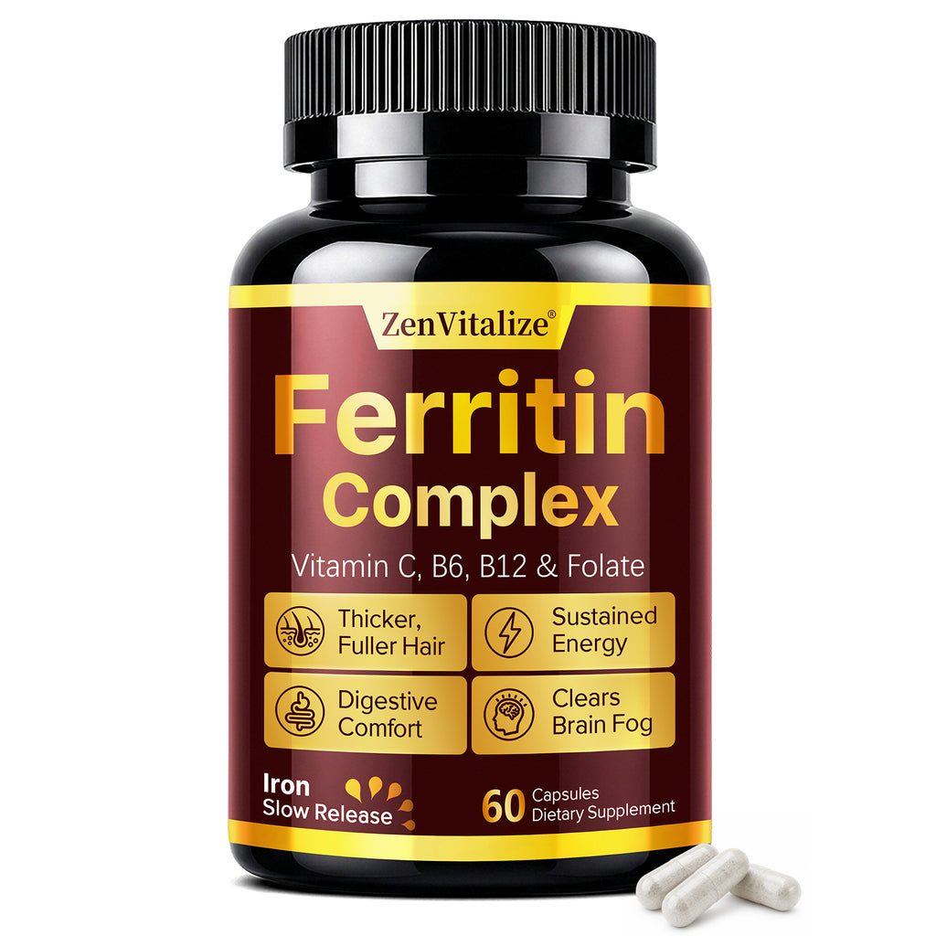Ferritin Complex – Slow-Release Iron with Vitamin C, B6, B12 & Folate, 60 Capsules